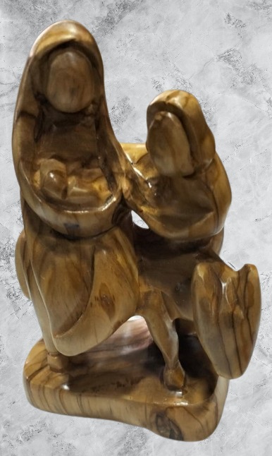 Olive Wood Holy Family Going to Egypt